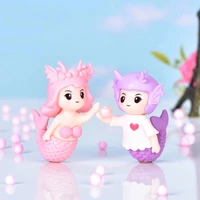 free 2pcs mermaid lovers couple figurines miniature fish tank decor ornament miniature landscape doll aquarium hot sale