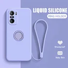 Жидкий силиконовый чехол LOVECOM с магнитным кольцом-держателем для Xiaomi Mi POCO F3 X3 Pro NFC 10T 10 Lite Redmi Note 10 9 Pro 9S 10S, чехол