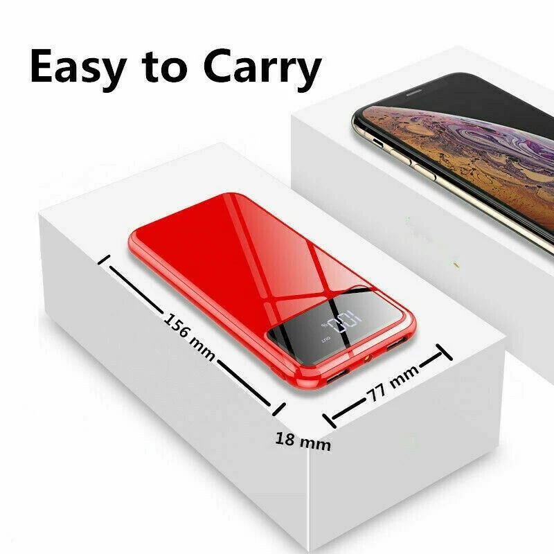 30000mAh Portable Power Bank External Dual USB Battery Charging Lighting LCD Digital Display Ultra-thin Charger | Мобильные телефоны