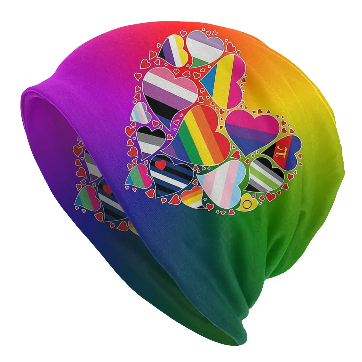

LGBT Pride Heart Bonnet Hat Knit Hat Hip Hop Autumn Winter Street Skullies Beanies Hat Rainbow Unisex Warm Thermal Elastic Caps