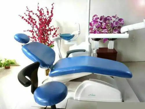 

Blue Dental Unit Chair Dentist Stool Covers Head Cushion Backrest Sleeve Waterproof