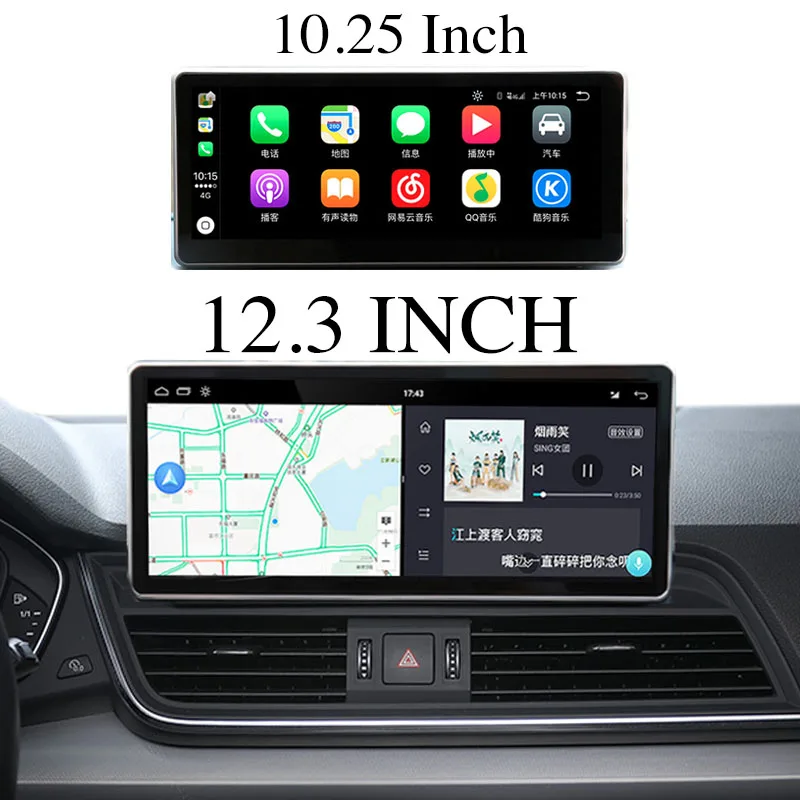 

For Audi Q5 Q5L SQ5 FY 2018 2019 2020 MMI System 10.25/12.3 Screen Car Multimedia Player CarPlay GPS MAP Radio Navigation NAVI