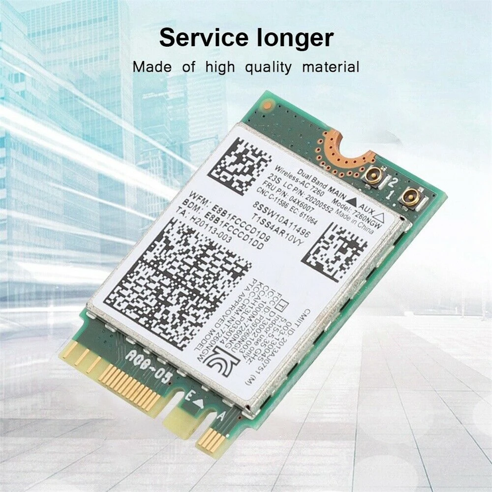 Сетевая карта 2 4g/5g NGFF/M2 802.11ac 867 Мбит/с для Intel 7260 n AC Lenovo Thinkpad Dual Band Wireless Bluetooth 4