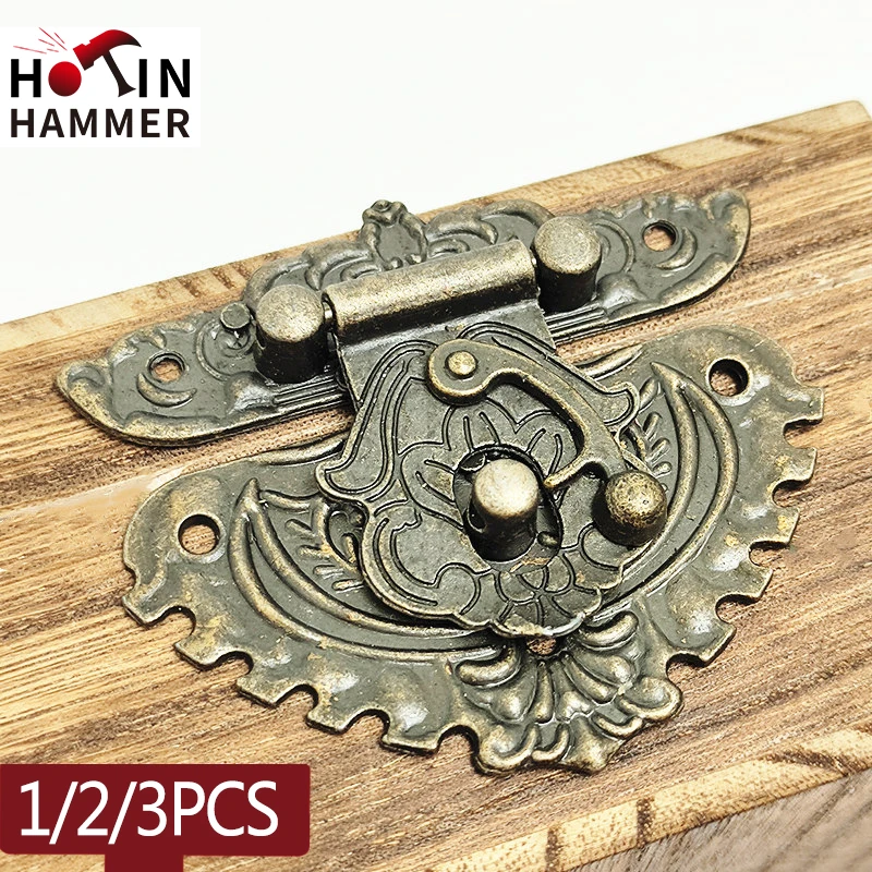 

Винтажный декоративный античный латунный Деревянный чехол, застежка для деревянных коробок, мебельная Пряжка, замок, декоративная защелка