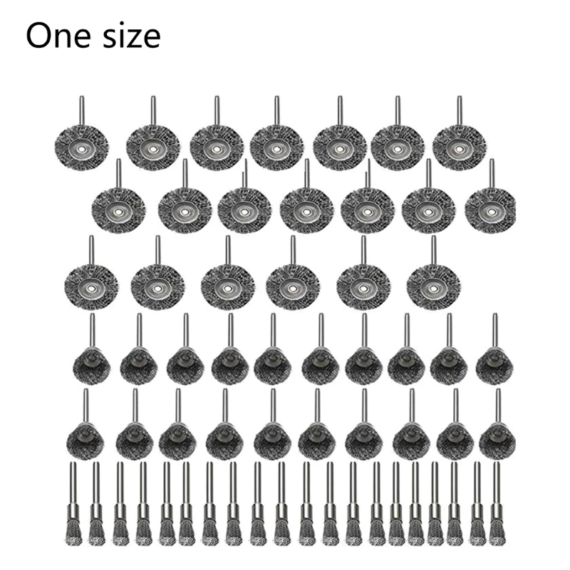 

M3GA 60 pcs Brass Brush Wire Wheels Brushes Drill Rotary Tools Engraver Grinder Polishing Metal Rust Removal Brush Set Tool