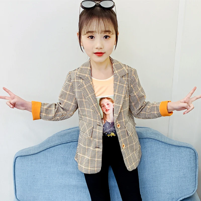 

Girls Baby's Kids Coat Jacket Outwear 2021 Plaid Autumn Thicken Warm Overcoat Top Outdoor Sport Birthday Gift Children's Clothin