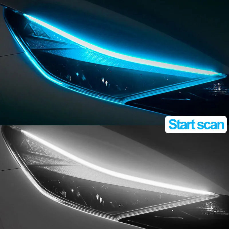 

Car LED Strip Lights 30/45/60cm DRL 12V Waterproof Flowing Daytime Running Light Car Turn Signal Lights For Auto Headlight Strip