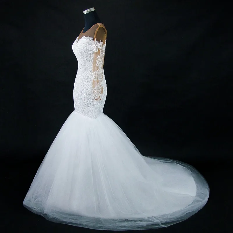 Новые африканские Свадебные платья Русалочки с прозрачной горловиной и