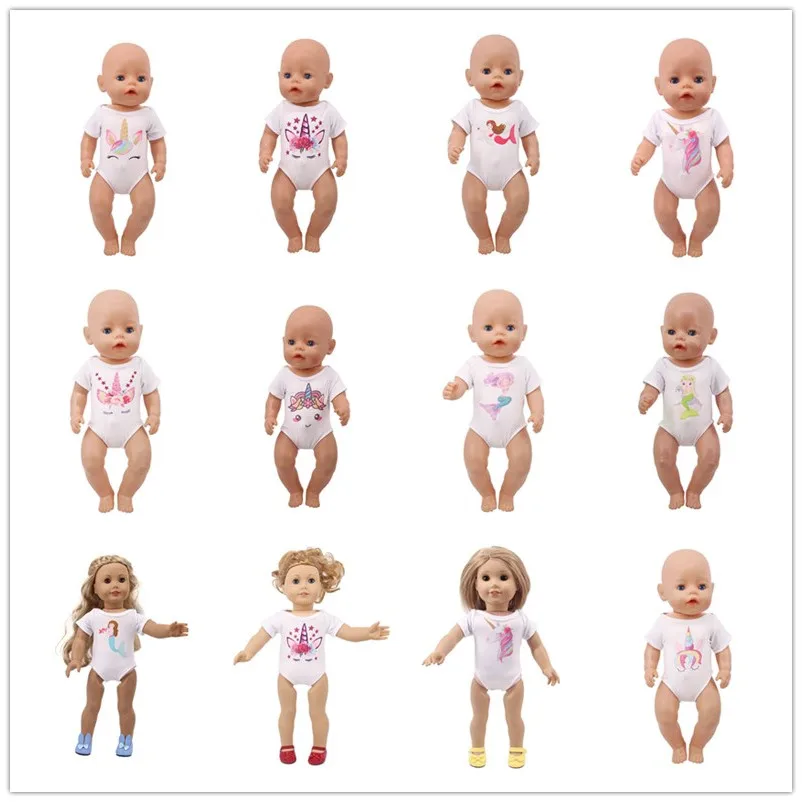 

Handmade New Unicorn Mermaid Bodysuits Wear For 18 Inch American Dolls & 43 Cm New Born Baby,Logan Doll Clothes Accessories