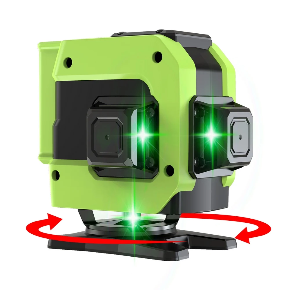 

Self-leveling Laser Level 16/12 Line Green Line 360° Horizontal and Vertical Cross Laser Beam Line Brightness Adjustable