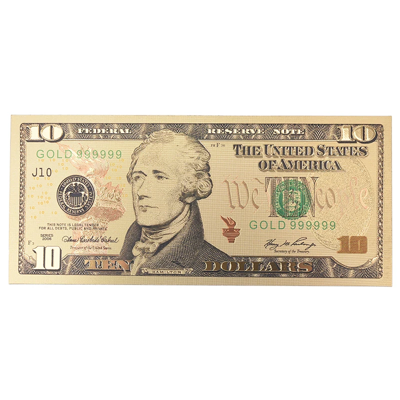 7 шт./компл. США Золотая фольга банкноты Америка Поддельные Банкноты все доллары