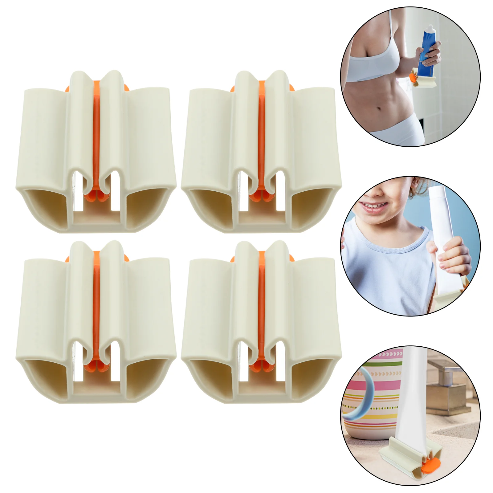 

4pcs Bathroom Toothpaste Tube Squeezer Face Cleanser Extruding Gadgets