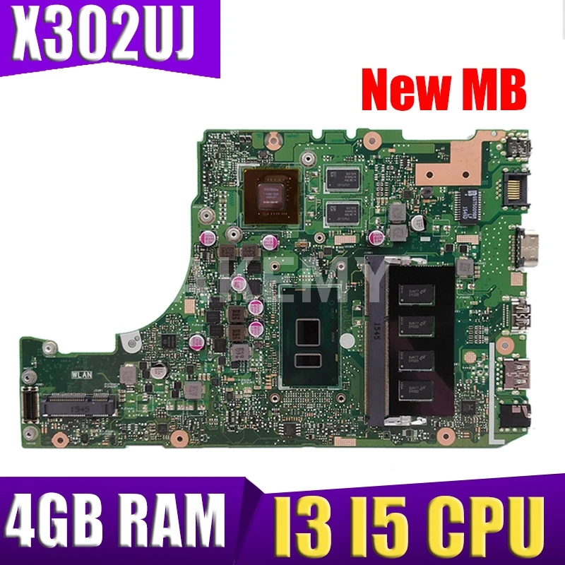 

Akemy W/ i3 i5 i7 GT920M/GT940M 4GB-RAM for ASUS X302UJ X302U X302UV X302UA/UJ X302UJ Laptop motherboard mainboard