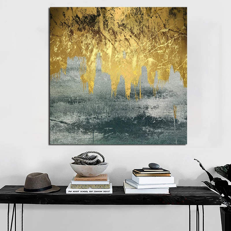 

Black Yellow Canvas Posters Prints Marble Abstract Wall Art Painting Oil Decorative Picture Modern Living Room Home Decoration