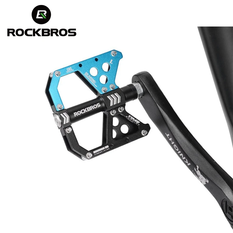 ROCKBROS Сверхлегкий анти-скольжения горные велосипедные Педали CNC алюминиевый сплав велосипедные педали, герметичный подшипник велосипед MTB плоский велосипед Запчасти