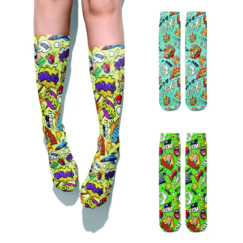 Calcetines tobilleros de algodón para hombre y mujer, calcetín de compresión, estilo urbano, Punk, Unisex