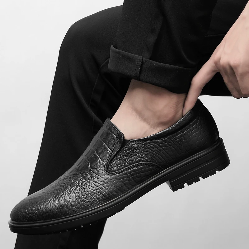 

Men's Genuine Leather Shoes Slip-on Loafers Men outdoor dress business party Shoes Fashion spring autumn Footwear Moccasins