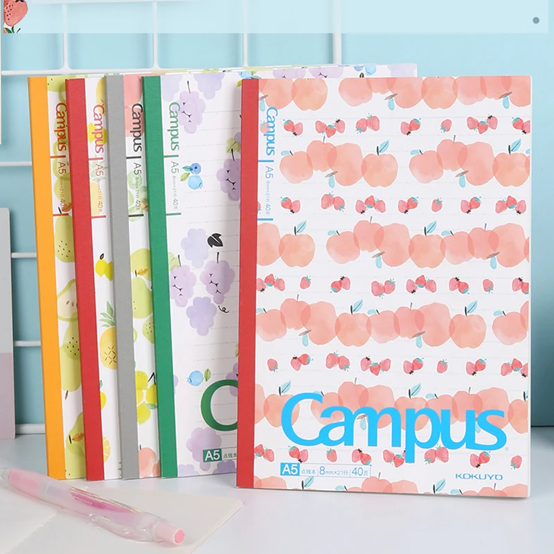 

KOKUYO Me Campus Student Notebook Fruit Limited 8mm Dot Line Book 5mm Square A5/B5 Simple Wireless Binding Draft Book