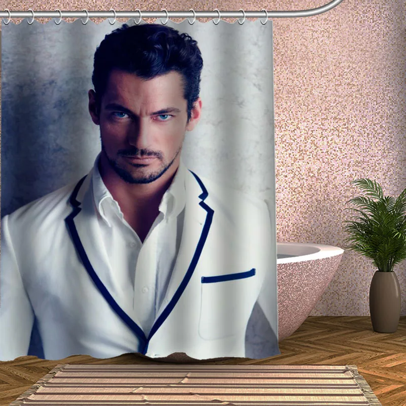 

David Gandy Shower Curtain Eco-friendly Modern Fabric polyester Custom Bath Curtains Home Decor Curtains