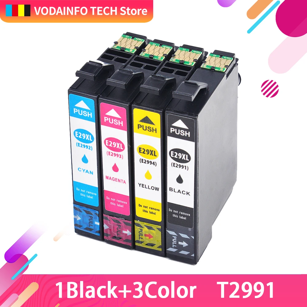 4pcs QSYRAINBOW t2991 чернильный картридж с продолжительным чипом совместимый для cartouche encre epson xp 245 xp 235 xp-342 xp-435 XP-442 XP-345 - Цвет: 4pcs