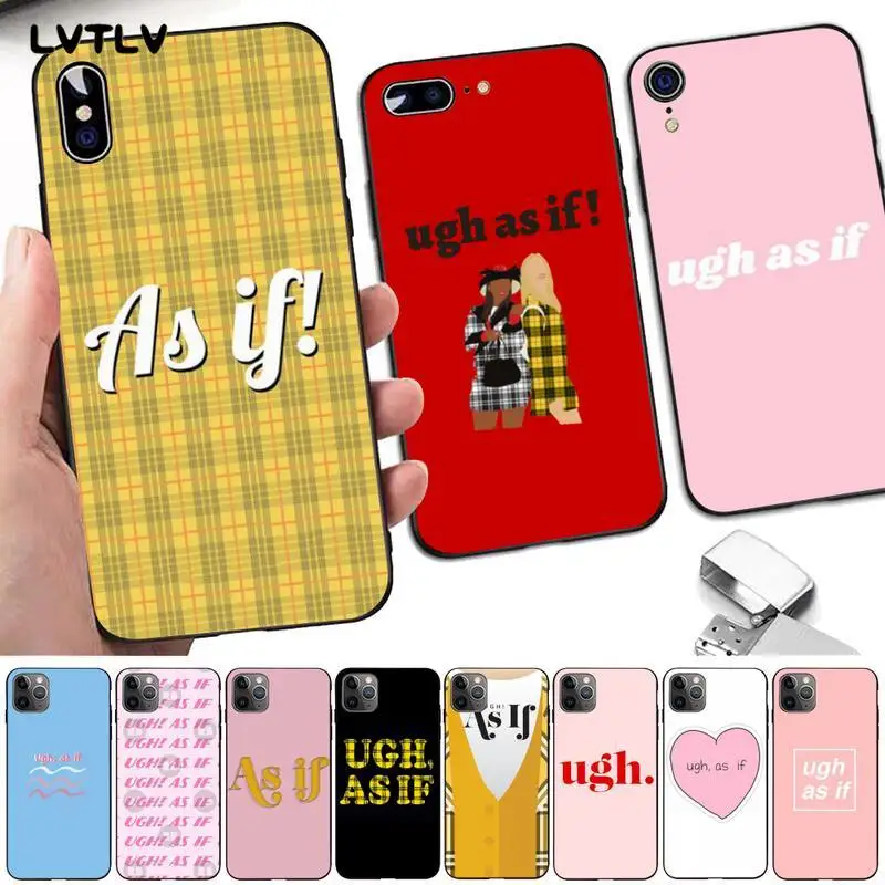 

Clueless ugh, as if Soft black Phone Case for iPhone 13 8 7 6 6S Plus X 5 5S SE 2020 XR 11 pro XS MAX