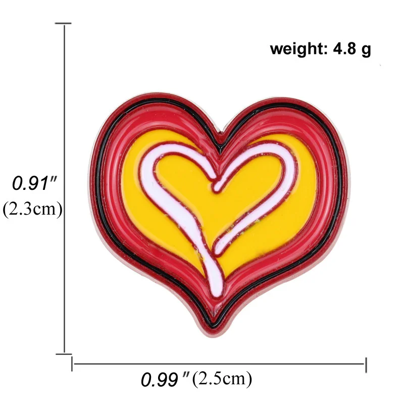 

Love Heart Enamel Pins Badge Cartoon Show Love Brooches Clothes Bag Denim Lapel Pin Gifts for Women Men Friends Fashion Jewelry