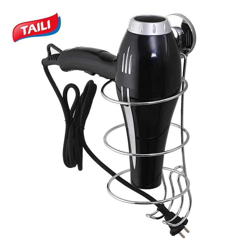 Хромированная Вакуумная присоска держатель для хранения волос из нержавеющей