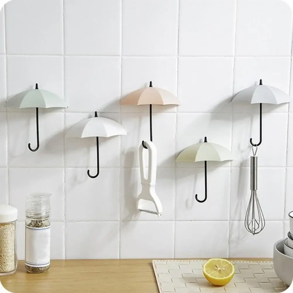 

3Pcs Wall Rack Umbrella Shape Eco-friendly ABS Key Holder Hanger for Closet