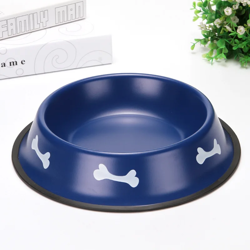 Pet Bowl Stainless Steel Dog Water Bottom with Anti-slip Rubber | Дом и сад