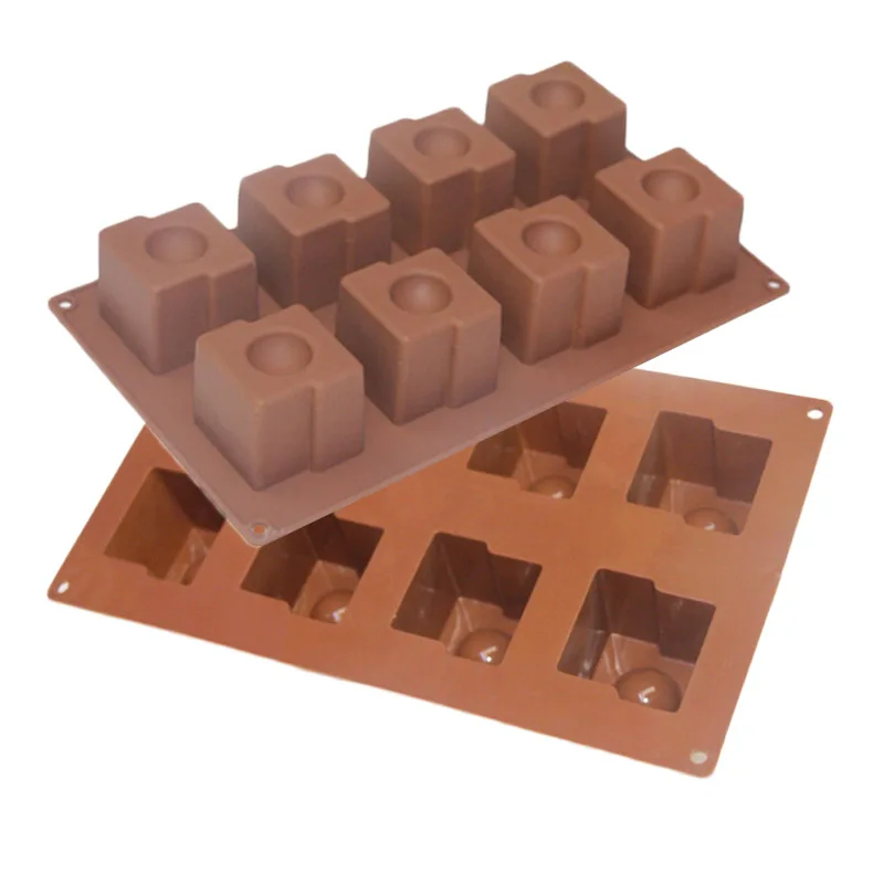 Силиконовая квадратная круглая шоколадная форма с 8 отверстиями в форме Z для