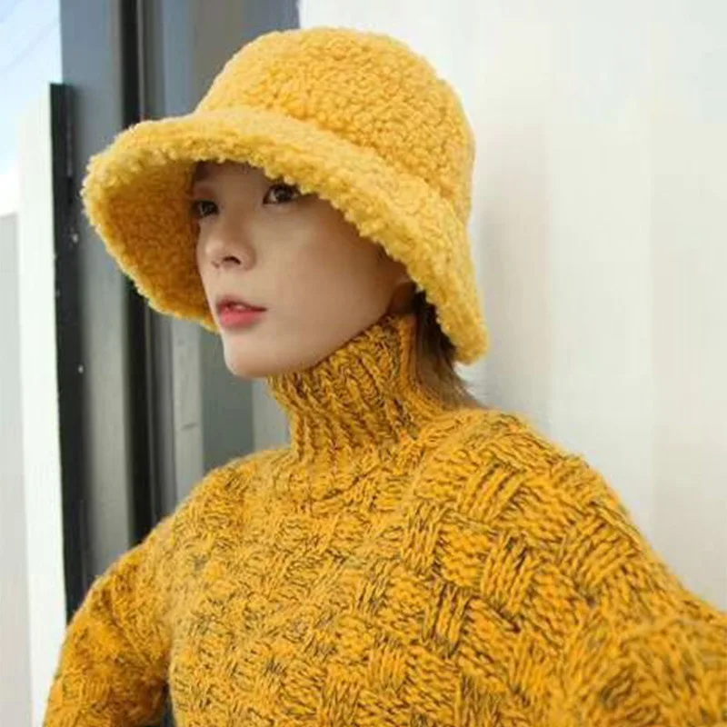 Зимняя шапка-ведро из искусственного меха для женщин и девушек модная однотонная