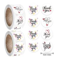 500pcs 2 5cm creative round thank you stickers gift label christmas decorations stationery sticker