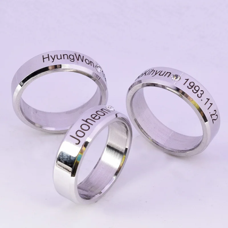 Кольцо KPOP Monsta X YOOKIHYUN SHOWNU IM JOOHEON WONHO HYUNGWON MINHYUK поддержка имени участника кольцо с