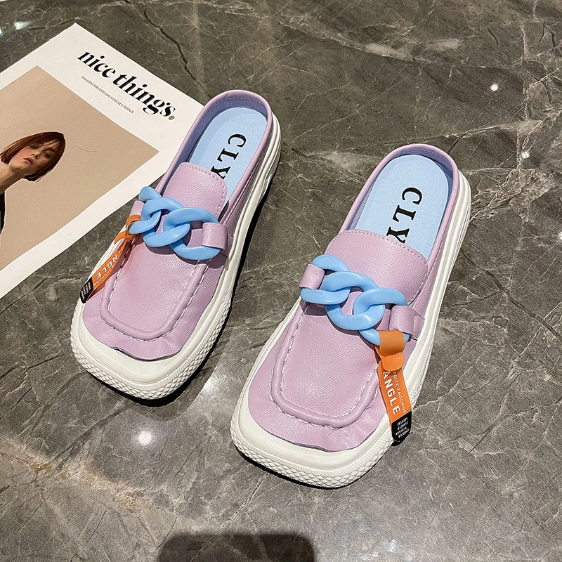 

Women's Slippers SandalS Botou Mueller Shoes Summer New Thick Soles Fashion Leather Instagram Pop Shoes Flip Flops Women Sneaker