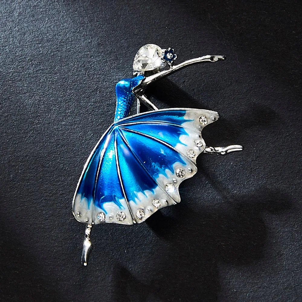 Мода Rhinestone танцы мальчик и девочка чертежное масло фигурка персонажа брошка заколка для женщин Девушка эмаль платье маленькое платье аксессуары