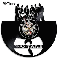 wu tang clan hip hop band clock vintage vinyl record wall clock modern design music theme wall watch home decor gift for fans