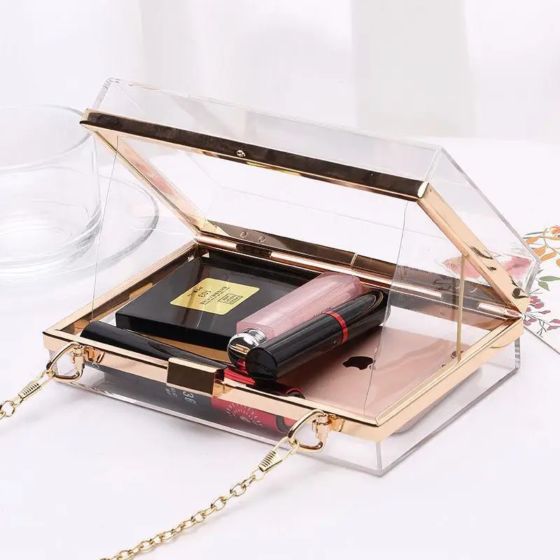 

2020 New Acrylic color Box Transparent Women Clutch Bag Brand Ladies Evening Handbag Bag Wedding Female Bolsa Clutch Purses