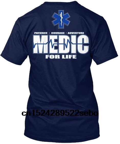 Женская футболка с надписью Medic For Life Ems изображением медперсонала мужества и