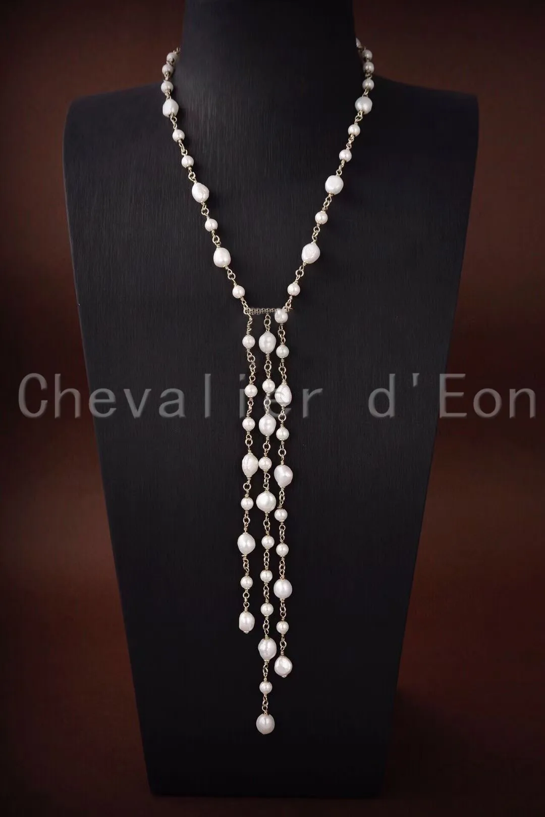 

Chevalier d'Eon Vintage Long Pearl Necklace Sweater Chain Women's Neck Accessories Elegant Clothing Pendant Simple Jewelry