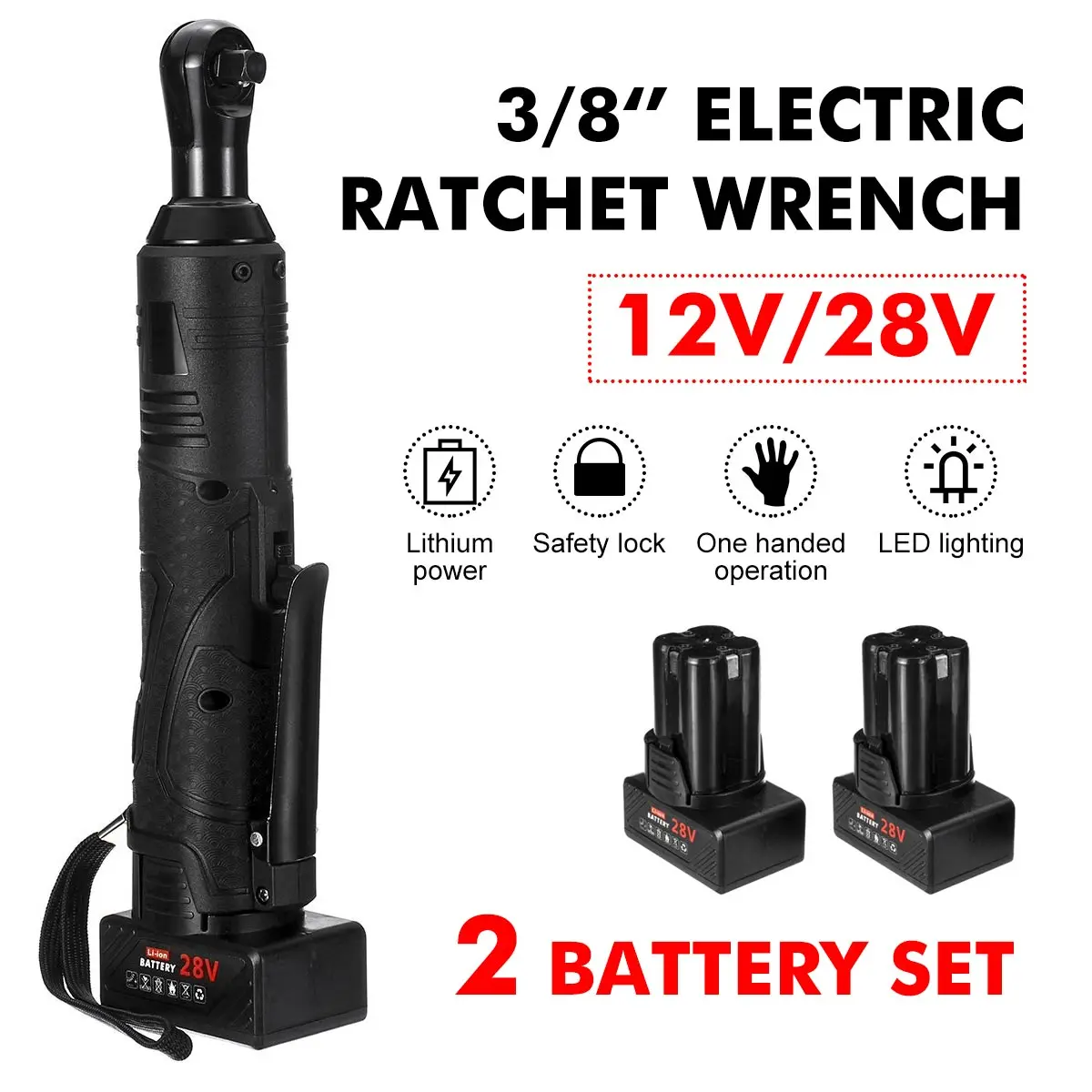 Электрическая отвертка с трещоткой угловая 2 литий ионными батареями + зарядное