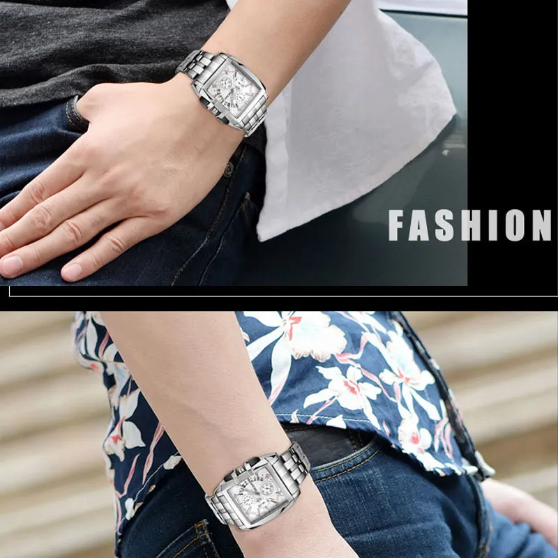 Оригинальные Роскошные мужские часы MEGIR кварцевые наручные из нержавеющей стали