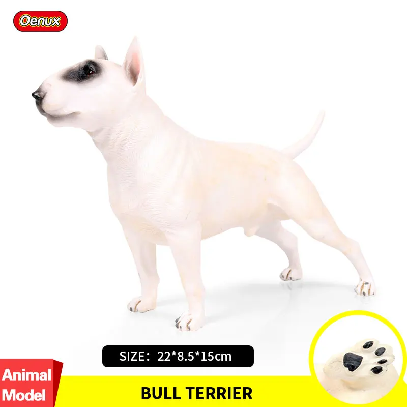 

Oenux Classic British Bull Terrier Action Figures Big Pet Dog Model Figurine Collection & Educational Lifelike Cute Toy For Kids