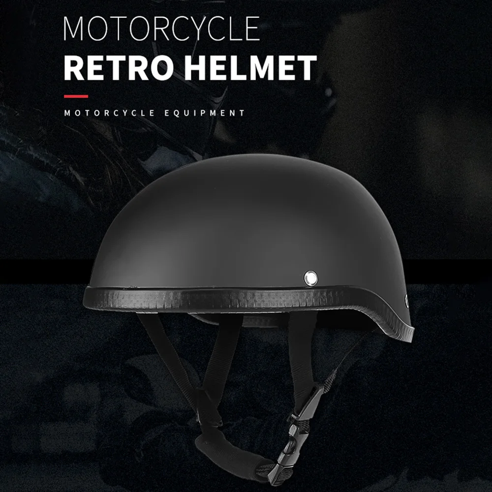 

Stylish Retro Style Motorcycle Half Helmet ABS+Cotton Plastic Cap for Motorcyclist Biker Universal Washable with Vents Black