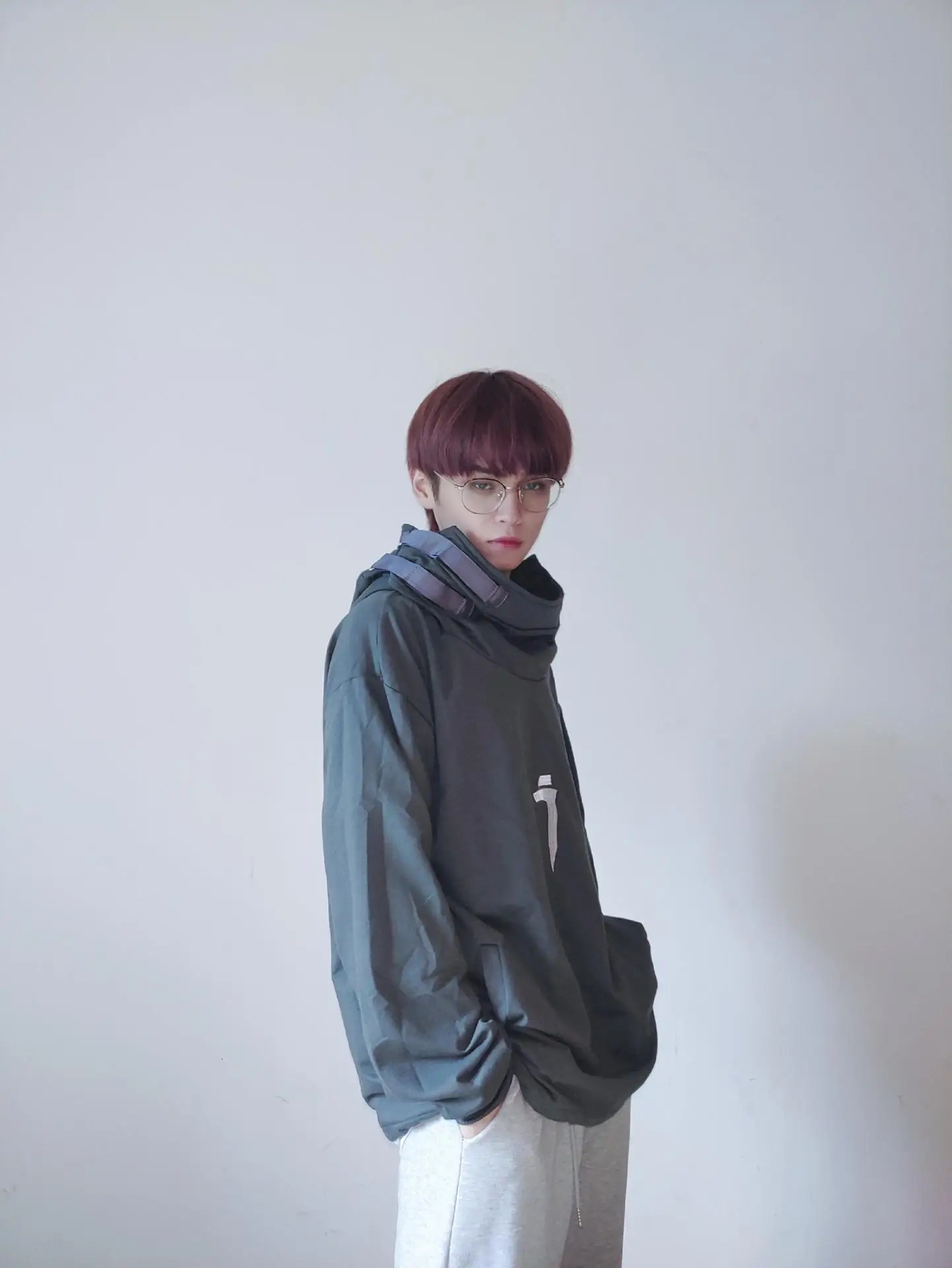 

High neck Fish mouth Pullover japanese Sweatshirts Men/Women Hoodies oversize Streetwear Hip Hop Harajuku Male Tops