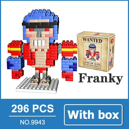 Franky with box One Piece Ван Пис фигурки из аниме Луффи Эйс Нами Зоро Чоппер Санджи Робин фигурки аниме игрушка мини конструктор подарок для детей парень - Цвет: Franky with box
