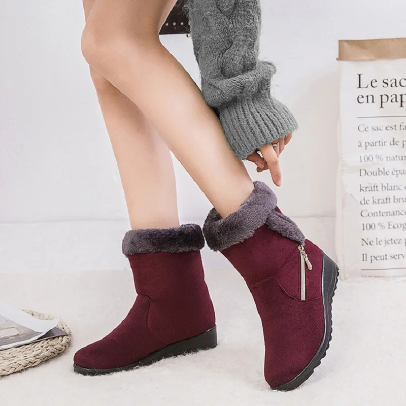 

Women Snow Boots 2021 Winter Warm Plush Ankle Boots Non-slip Women's Winter Boots Casual Women Shoes Zapatos Mujer Dropshipping