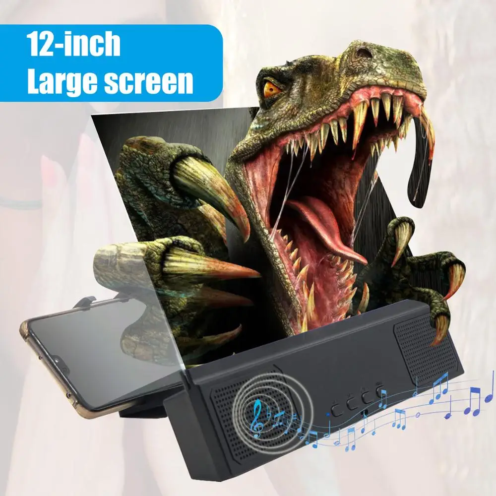 12 дюймовый 3D HD усилитель для экрана телефона Besegad проектор видео и фильмов с Bluetooth