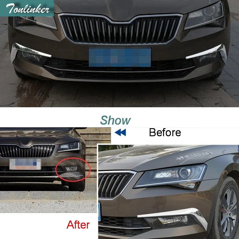 Tonlinker крышка чехол Стикеры s для SKODA SUPERB 2016 17 стайлинга автомобилей из 2 предметов