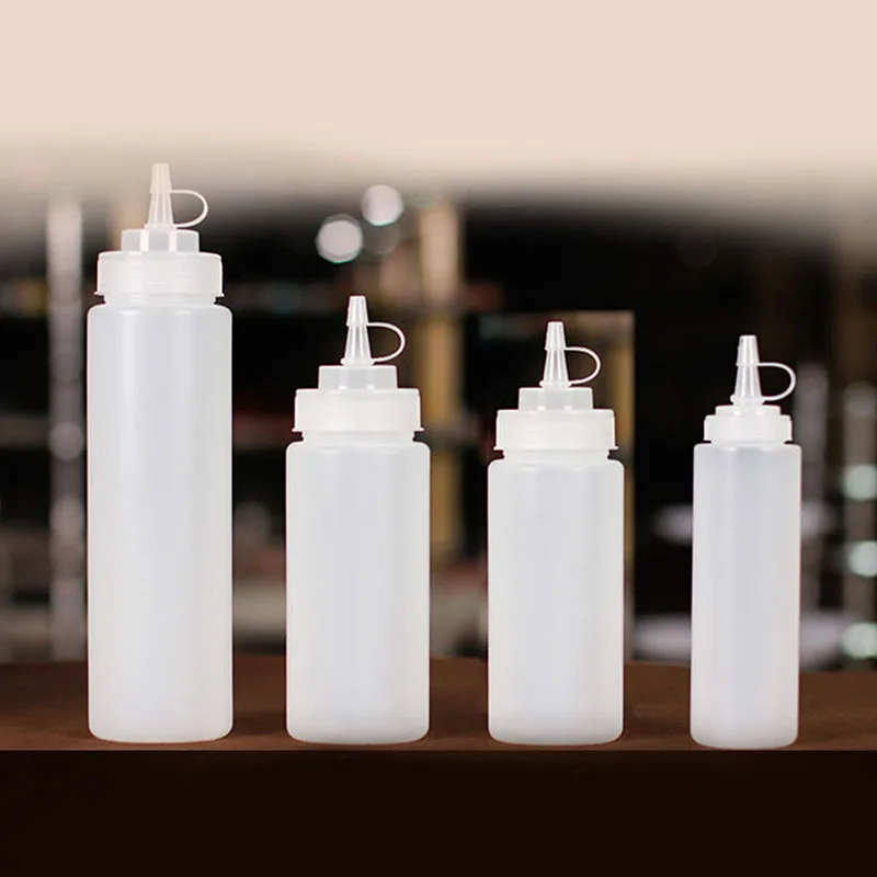 

8 -24oz Clear Plastic Squeeze Bottle Condiment Dispenser Ketchup Mustard Sauce