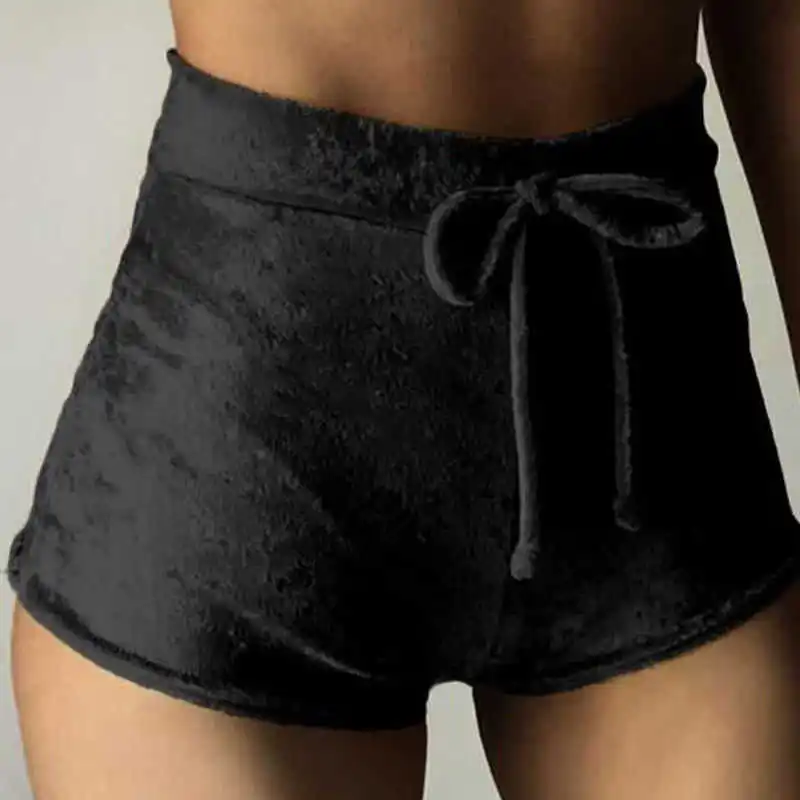 

New arrival Pretty Little Thing Womens Ladies Pink Crushed Velvet Runner arrival Short Hot Casual Women Skinny Drawstring Shorts